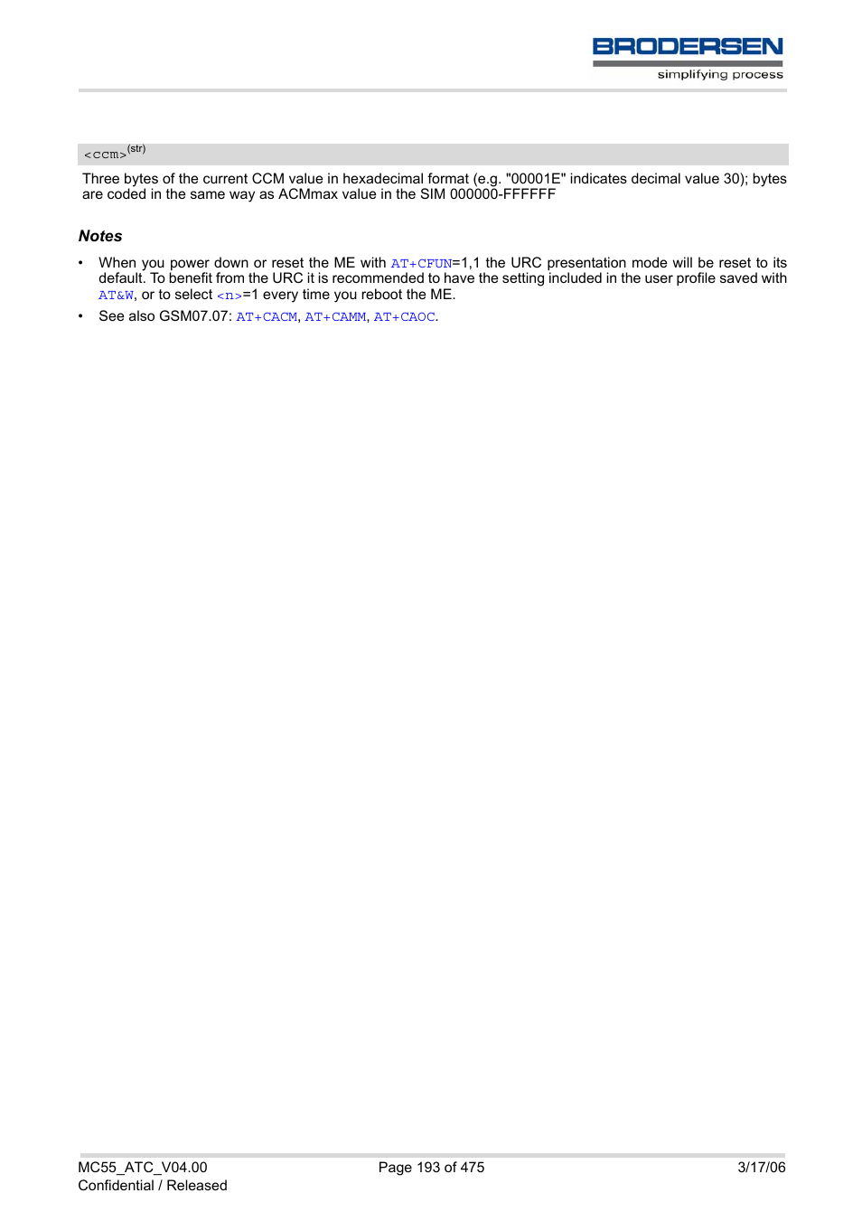 Siemens Brodersen MC55 AT User Manual | Page 193 / 475