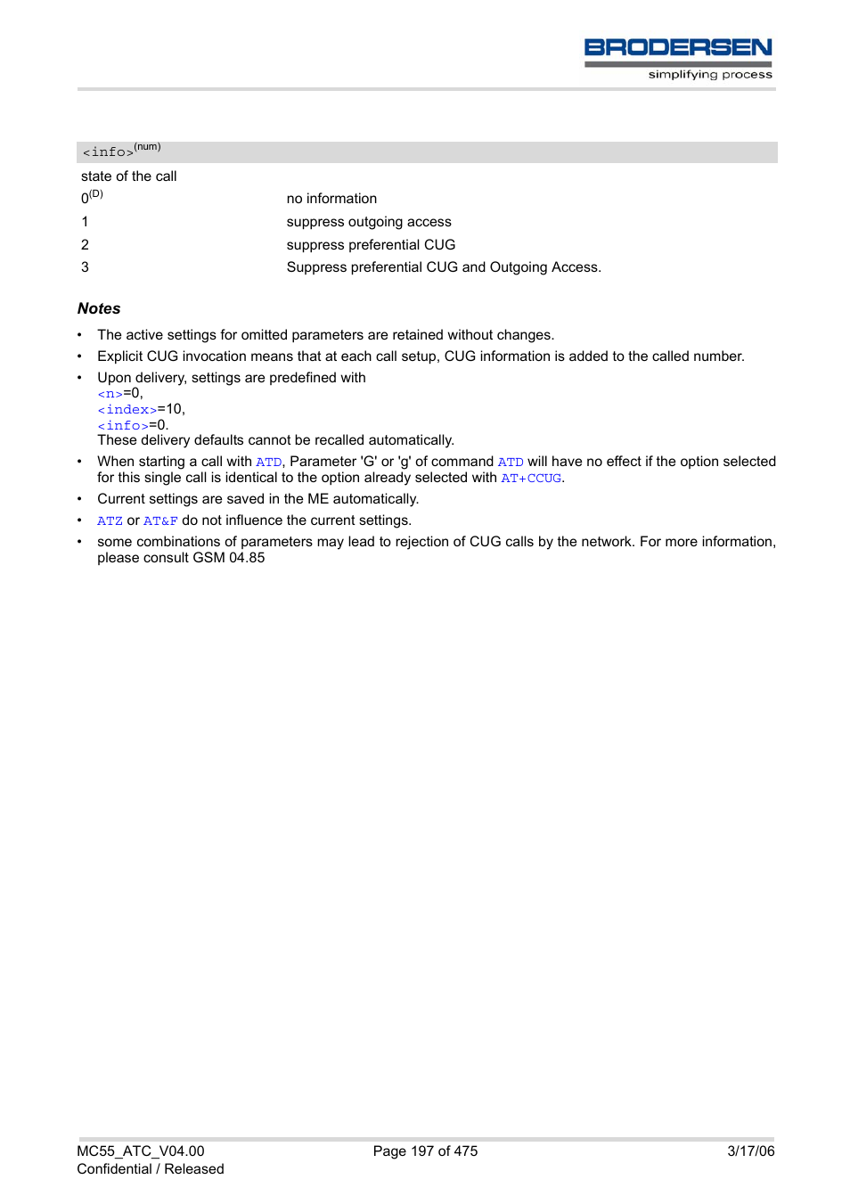 Info | Siemens Brodersen MC55 AT User Manual | Page 197 / 475