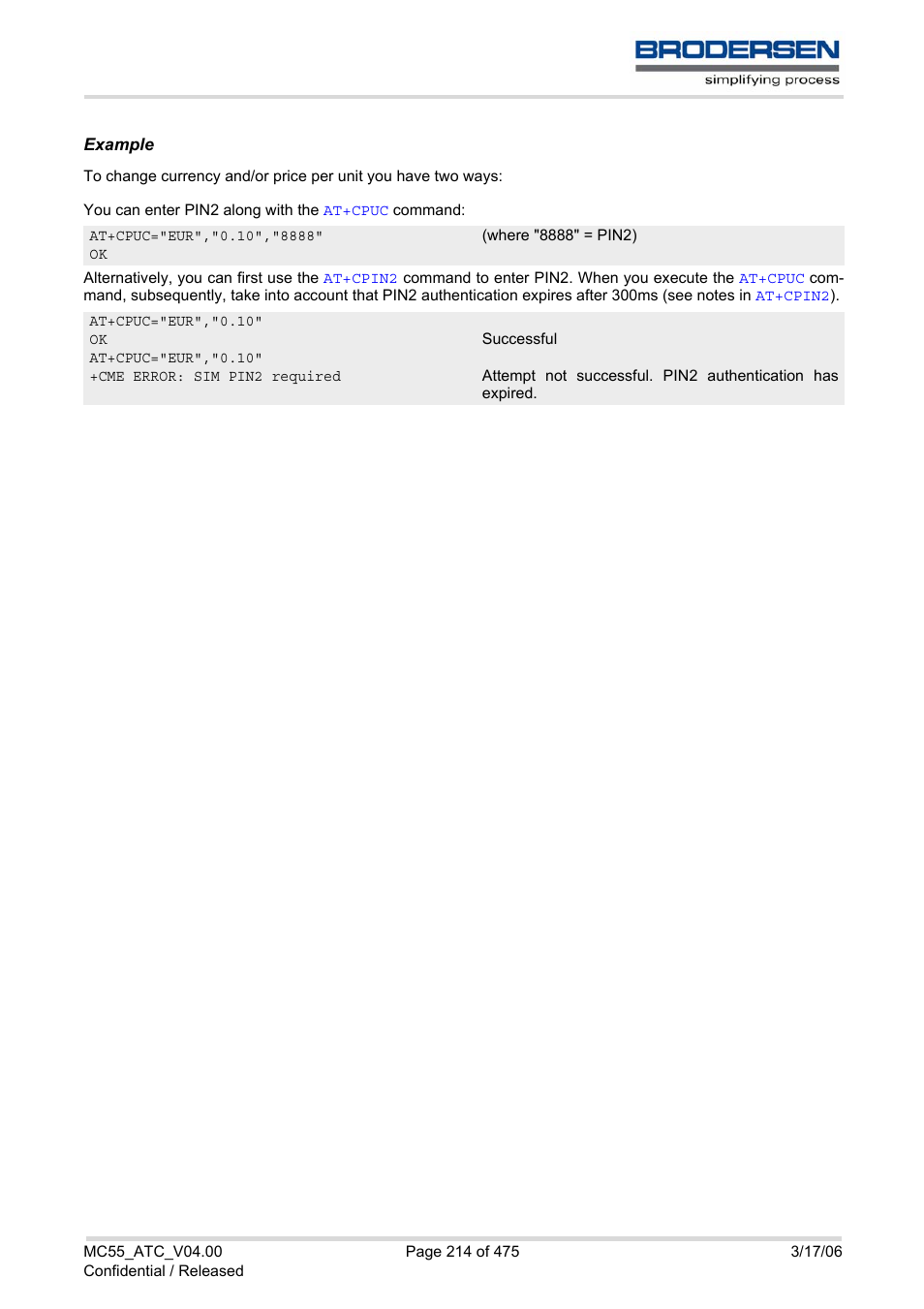 Siemens Brodersen MC55 AT User Manual | Page 214 / 475