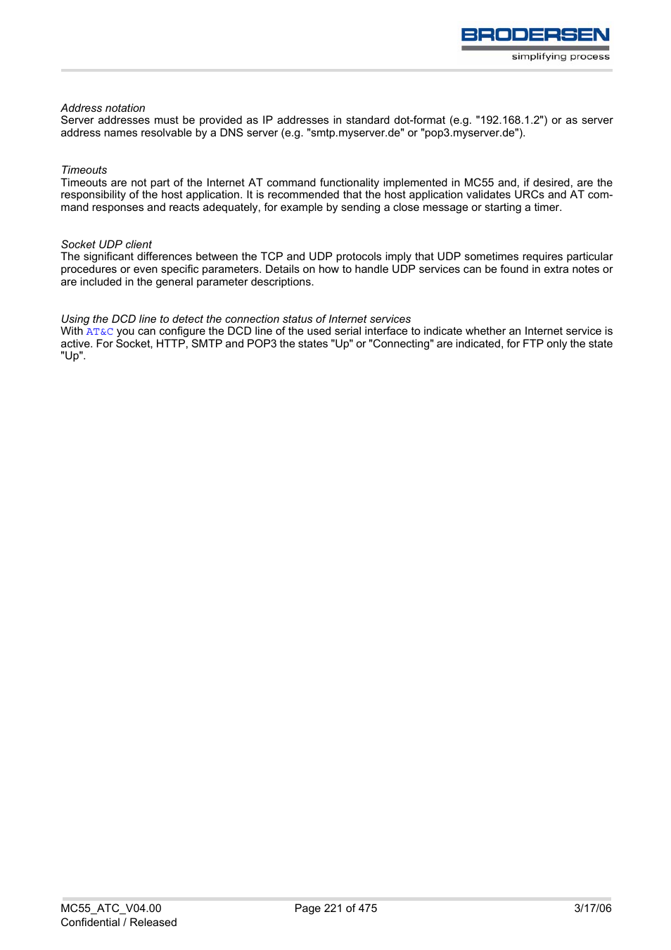 Siemens Brodersen MC55 AT User Manual | Page 221 / 475