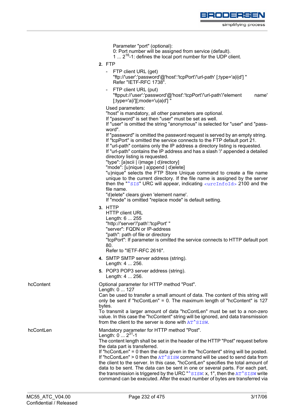 Siemens Brodersen MC55 AT User Manual | Page 232 / 475