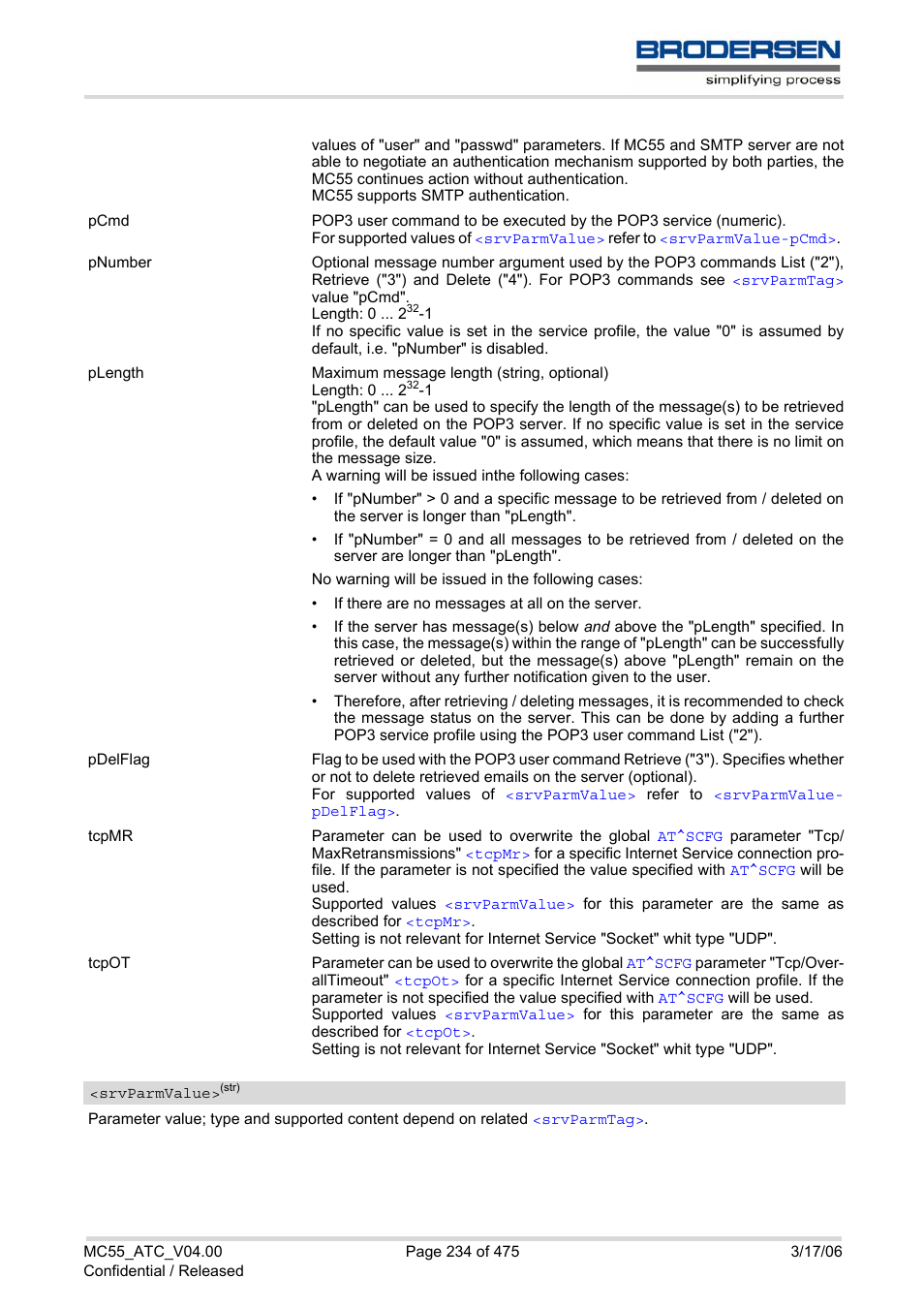 Srvparmvalue | Siemens Brodersen MC55 AT User Manual | Page 234 / 475