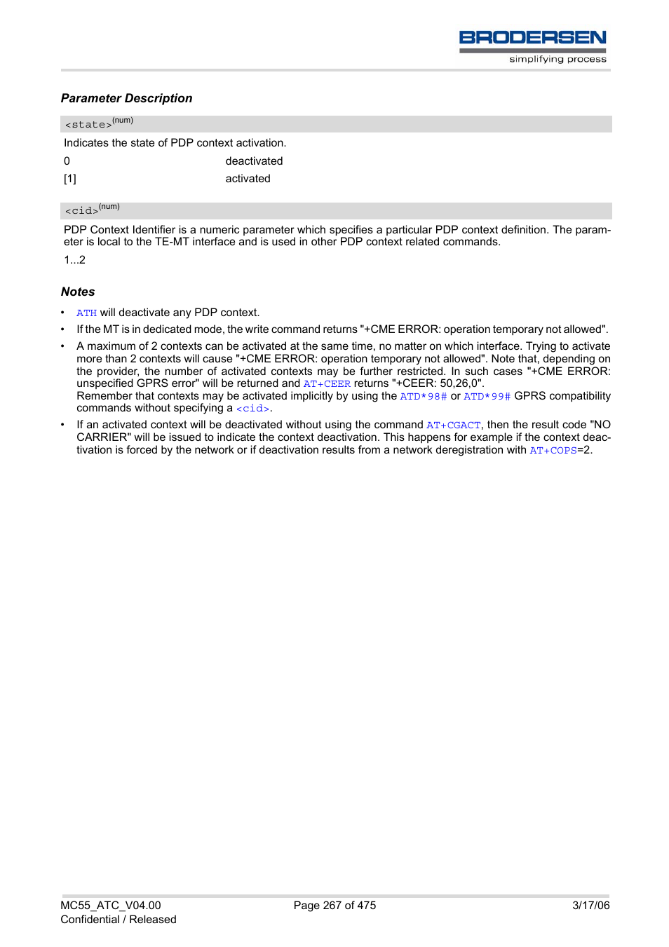 State | Siemens Brodersen MC55 AT User Manual | Page 267 / 475