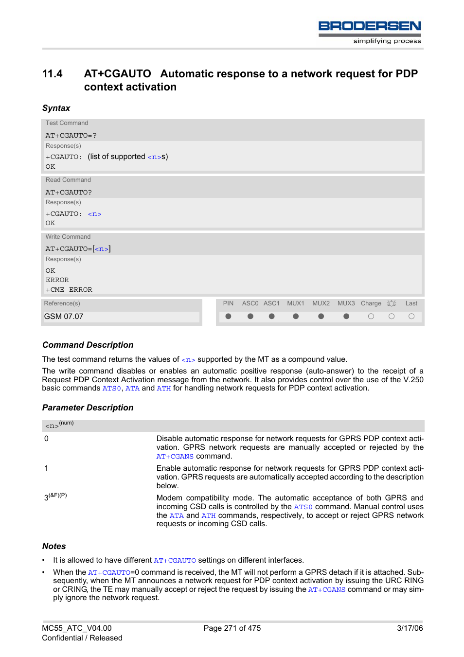 Siemens Brodersen MC55 AT User Manual | Page 271 / 475