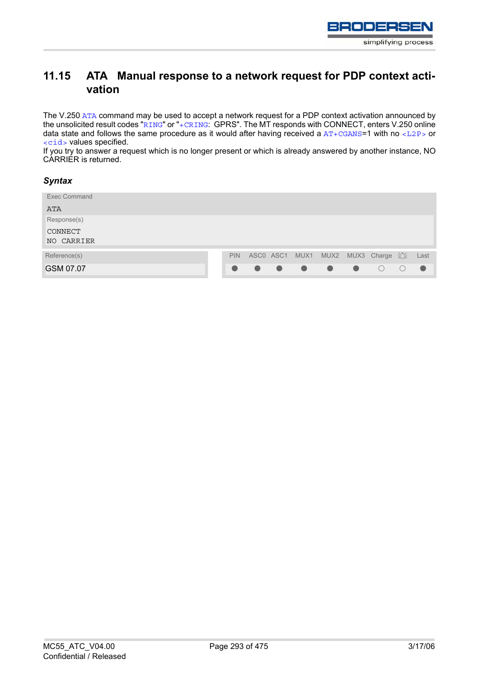 Siemens Brodersen MC55 AT User Manual | Page 293 / 475