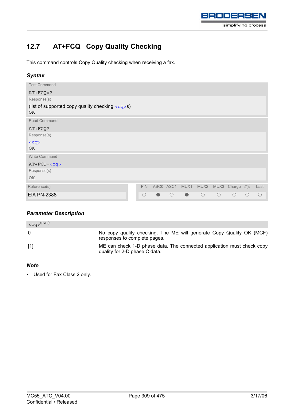 7 at+fcq copy quality checking | Siemens Brodersen MC55 AT User Manual | Page 309 / 475