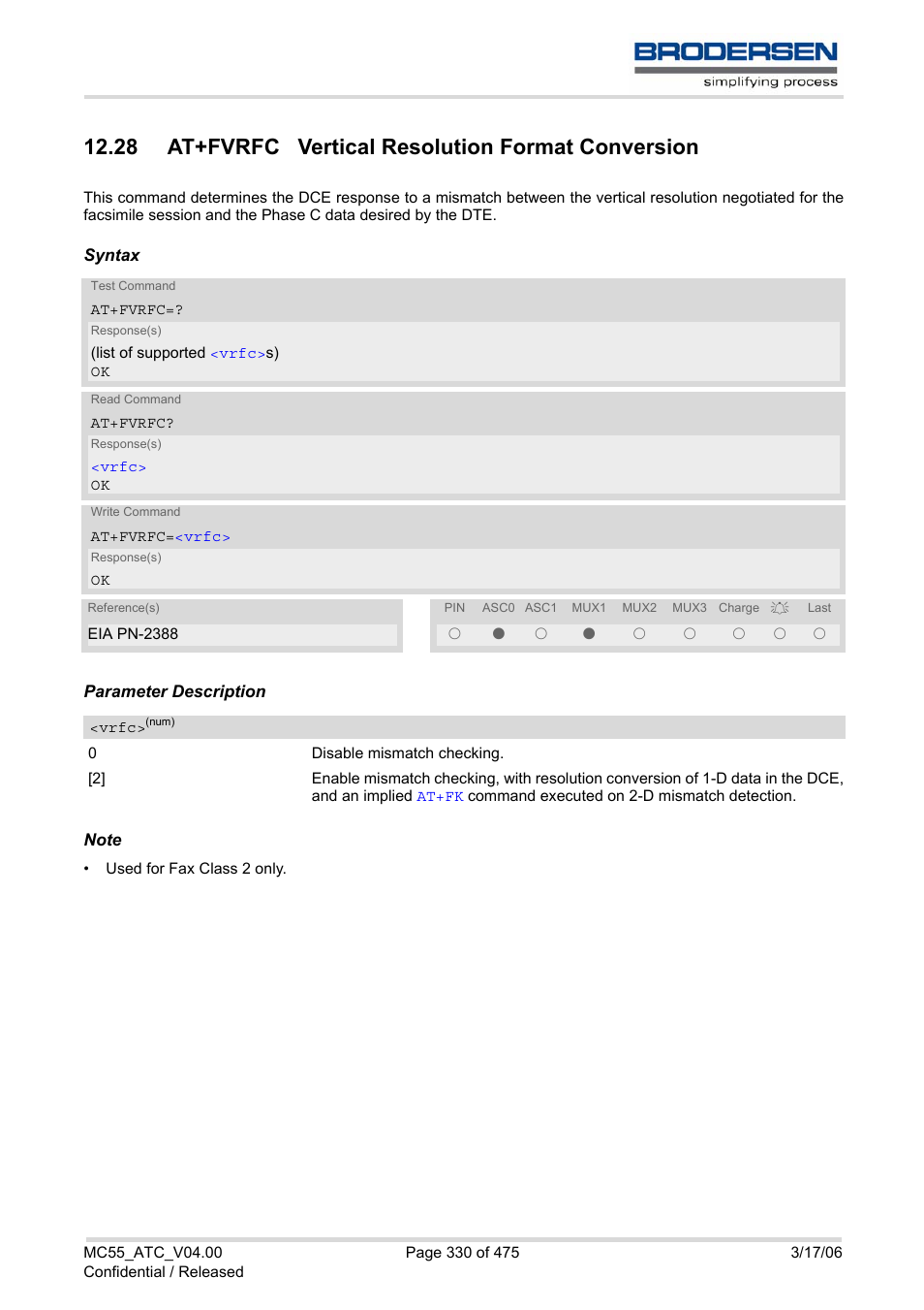 28 at+fvrfc vertical resolution format conversion | Siemens Brodersen MC55 AT User Manual | Page 330 / 475