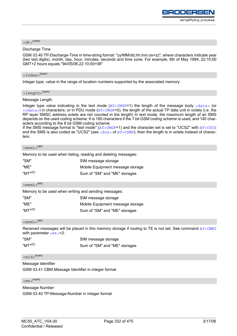 Mem1, Mem3, Mem2 | Siemens Brodersen MC55 AT User Manual | Page 332 / 475