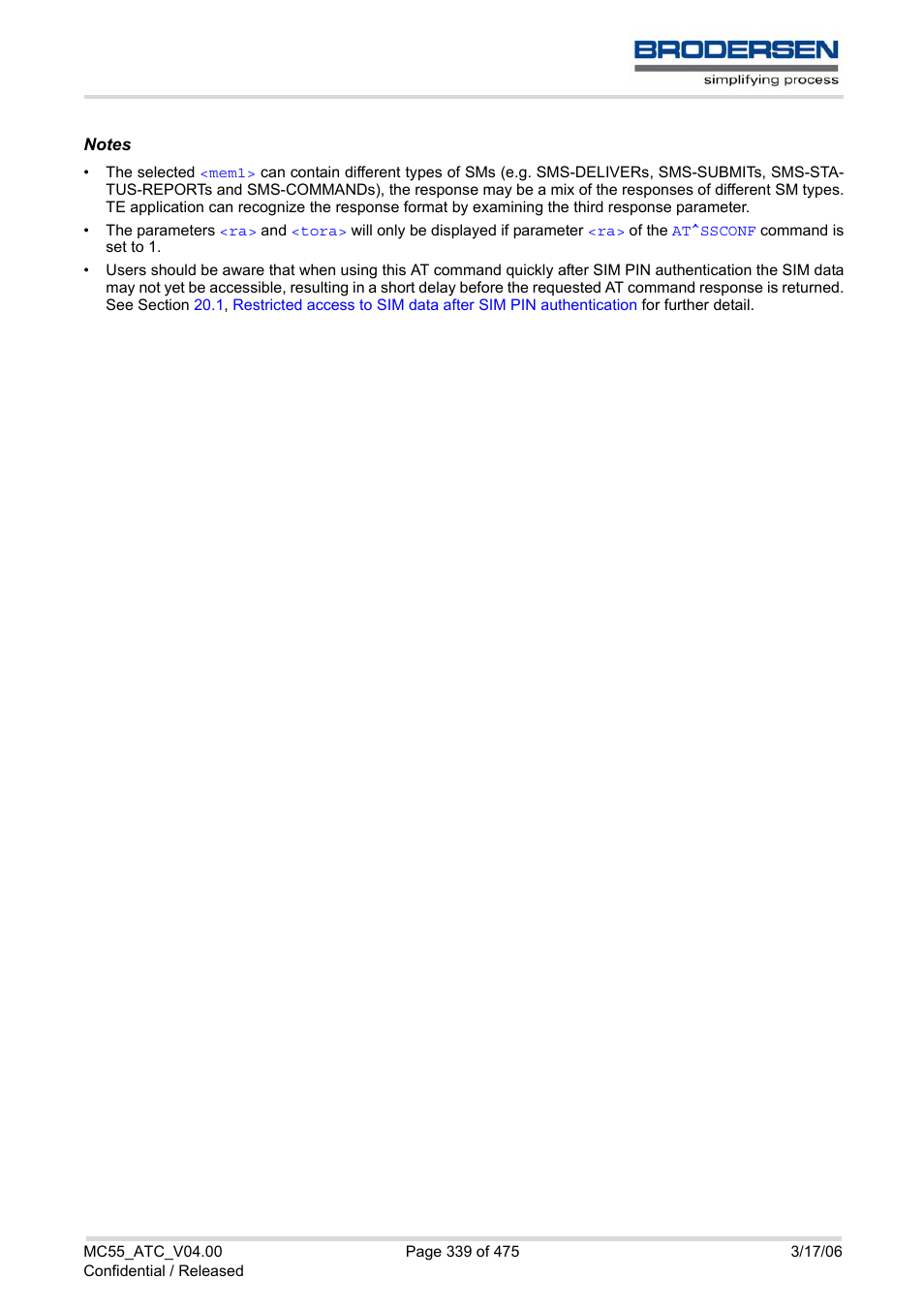 Siemens Brodersen MC55 AT User Manual | Page 339 / 475