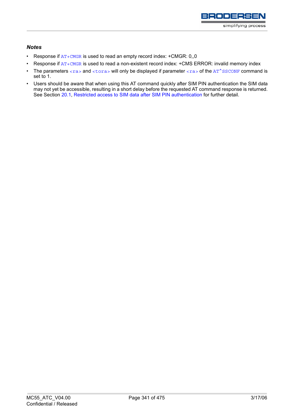 Siemens Brodersen MC55 AT User Manual | Page 341 / 475