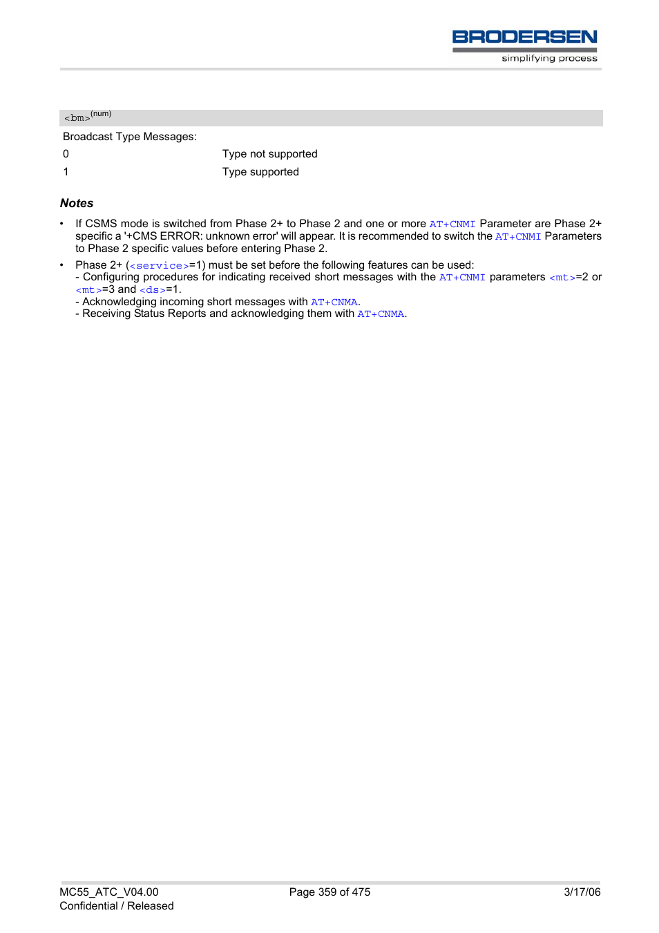 Siemens Brodersen MC55 AT User Manual | Page 359 / 475