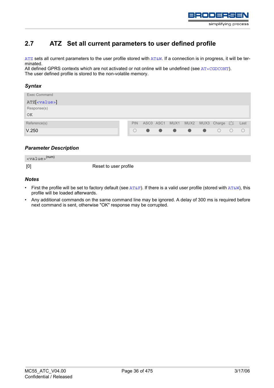 Siemens Brodersen MC55 AT User Manual | Page 36 / 475