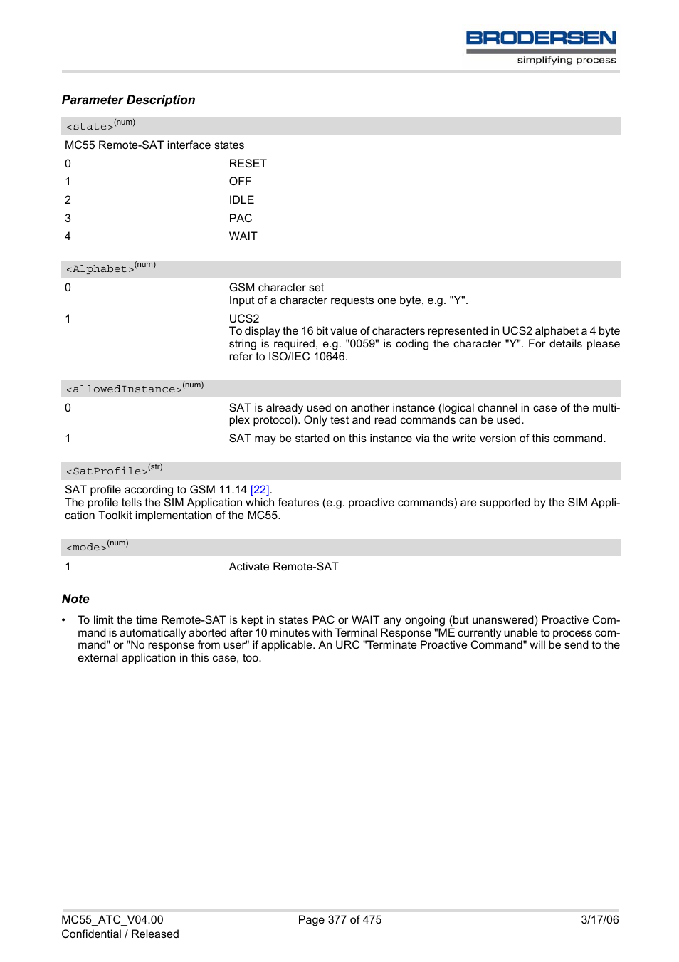 State, Alphabet, Ssta | Allowedinstance, Satprofile, Mode | Siemens Brodersen MC55 AT User Manual | Page 377 / 475