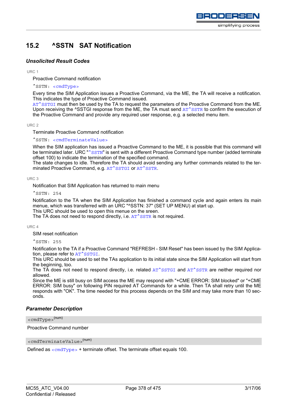 2 ^sstn sat notification | Siemens Brodersen MC55 AT User Manual | Page 378 / 475