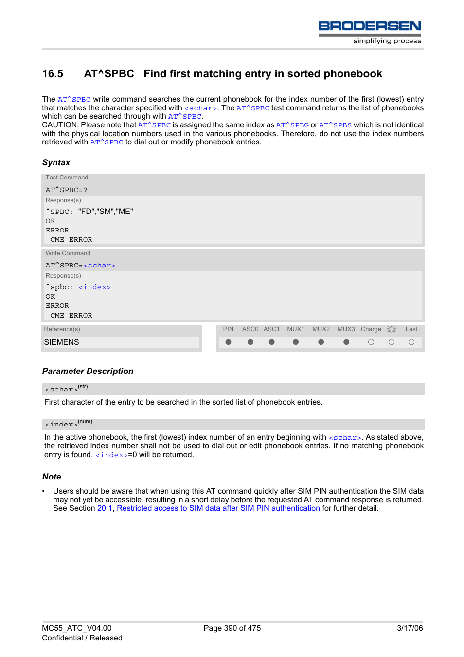 Siemens Brodersen MC55 AT User Manual | Page 390 / 475