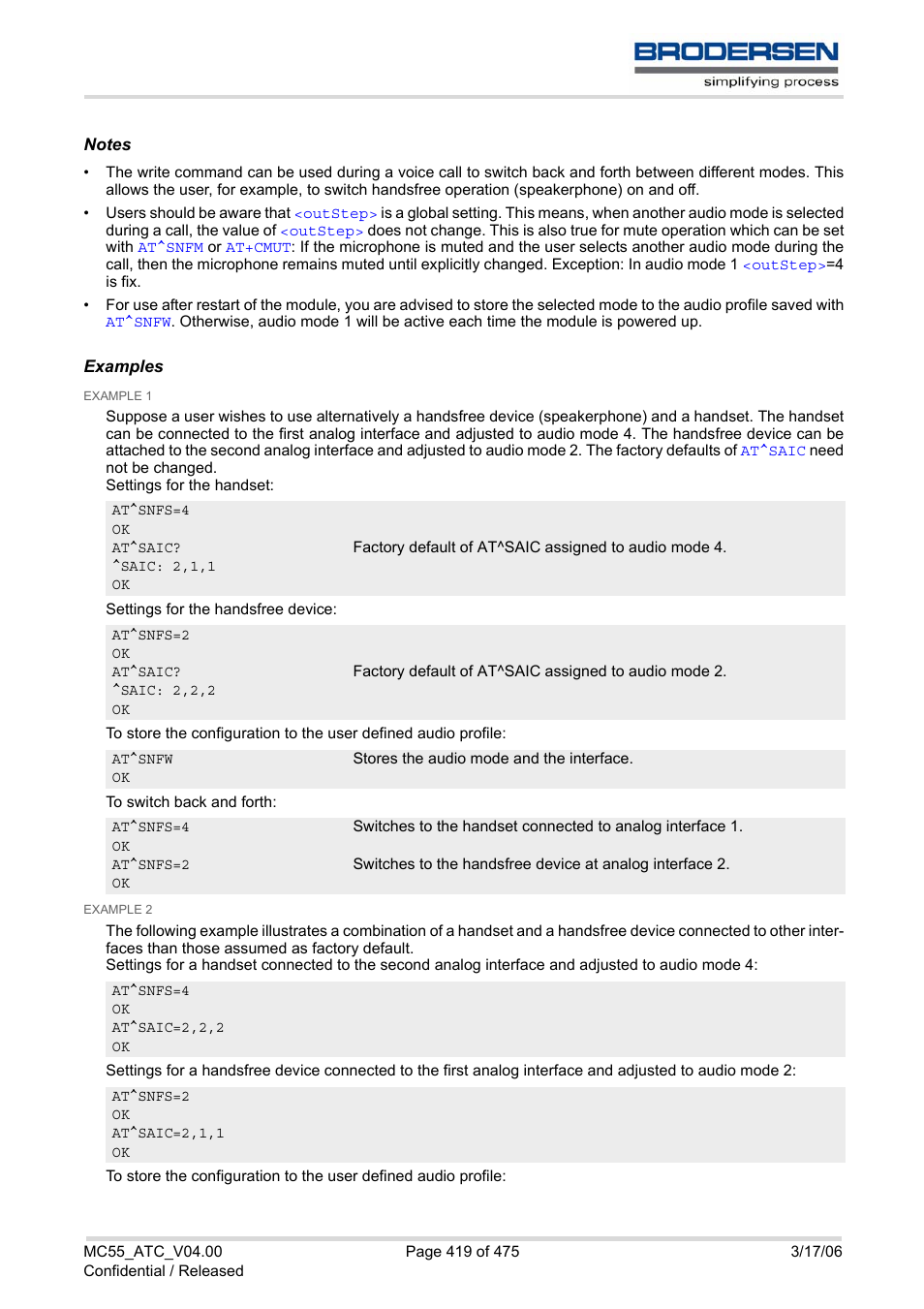 Siemens Brodersen MC55 AT User Manual | Page 419 / 475