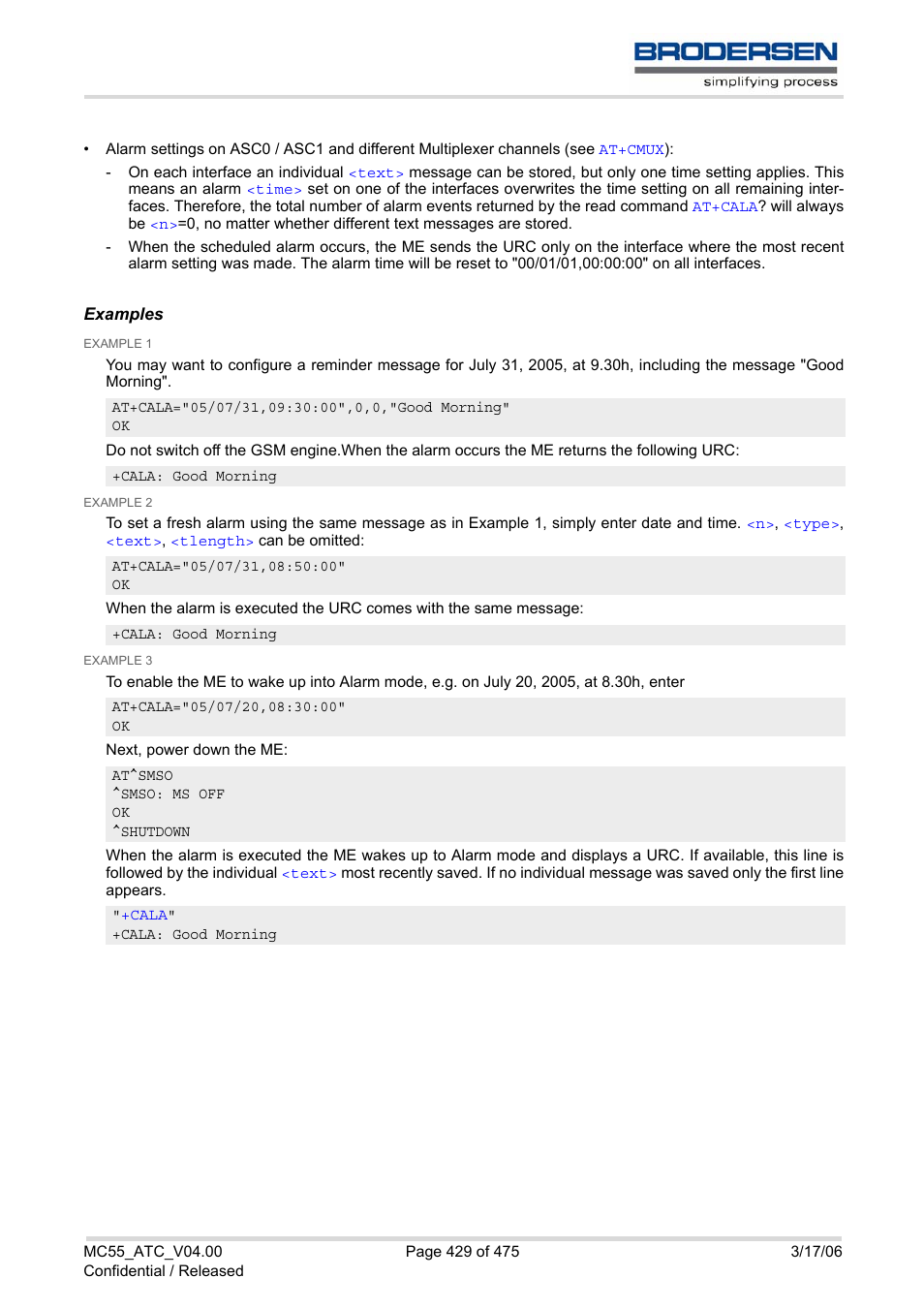 Siemens Brodersen MC55 AT User Manual | Page 429 / 475