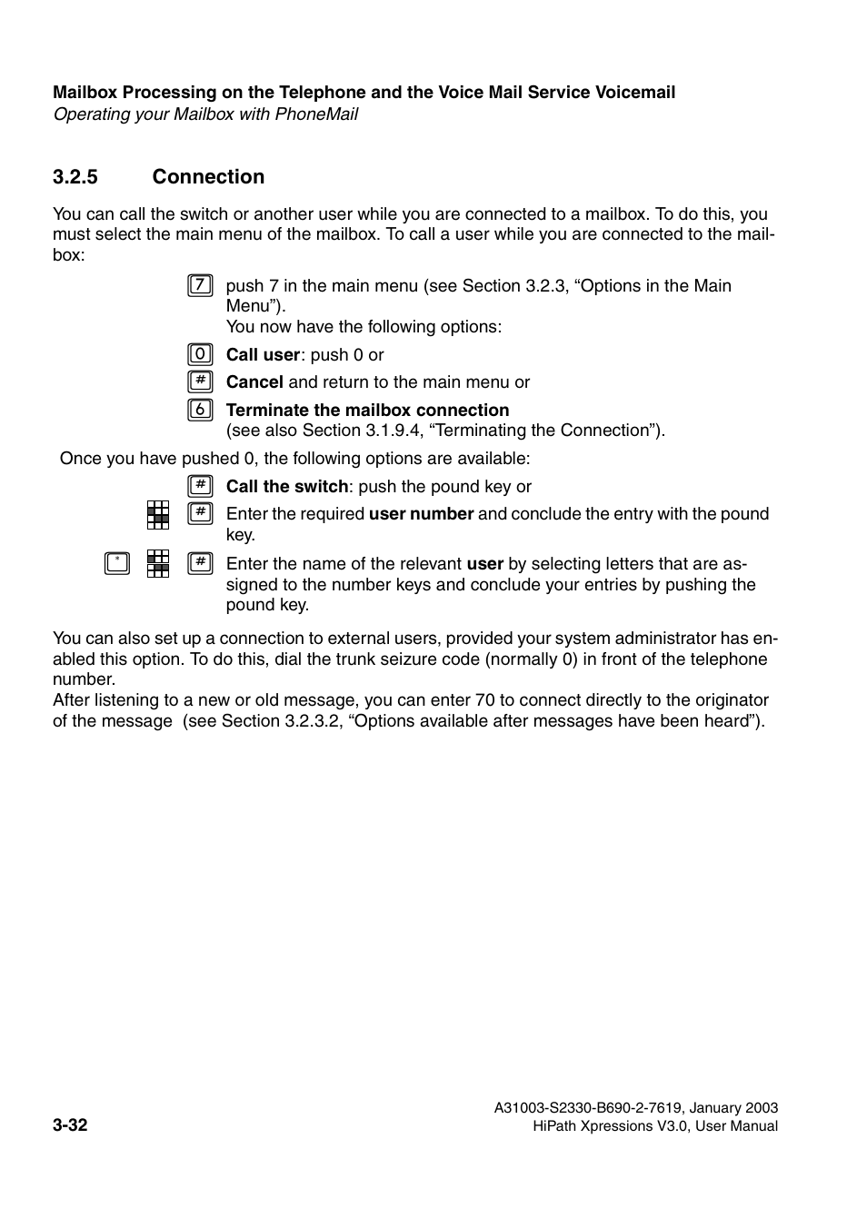 5 connection, 5 connection -32, Section 3.2.5, “connection | Siemens HiPath Xpressions Unified Messaging User Manual | Page 192 / 278