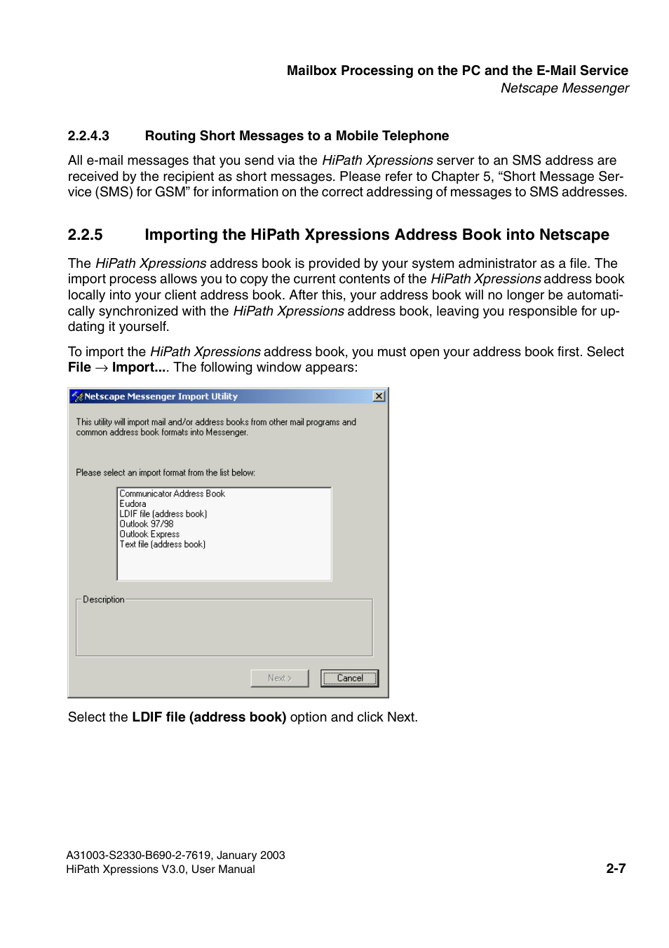 3 routing short messages to a mobile telephone, 3 routing short messages to a mobile telephone -7 | Siemens HiPath Xpressions Unified Messaging User Manual | Page 23 / 278