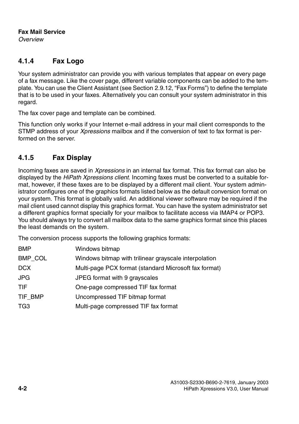 4 fax logo, 5 fax display, 4 fax logo -2 4.1.5 fax display -2 | Siemens HiPath Xpressions Unified Messaging User Manual | Page 260 / 278