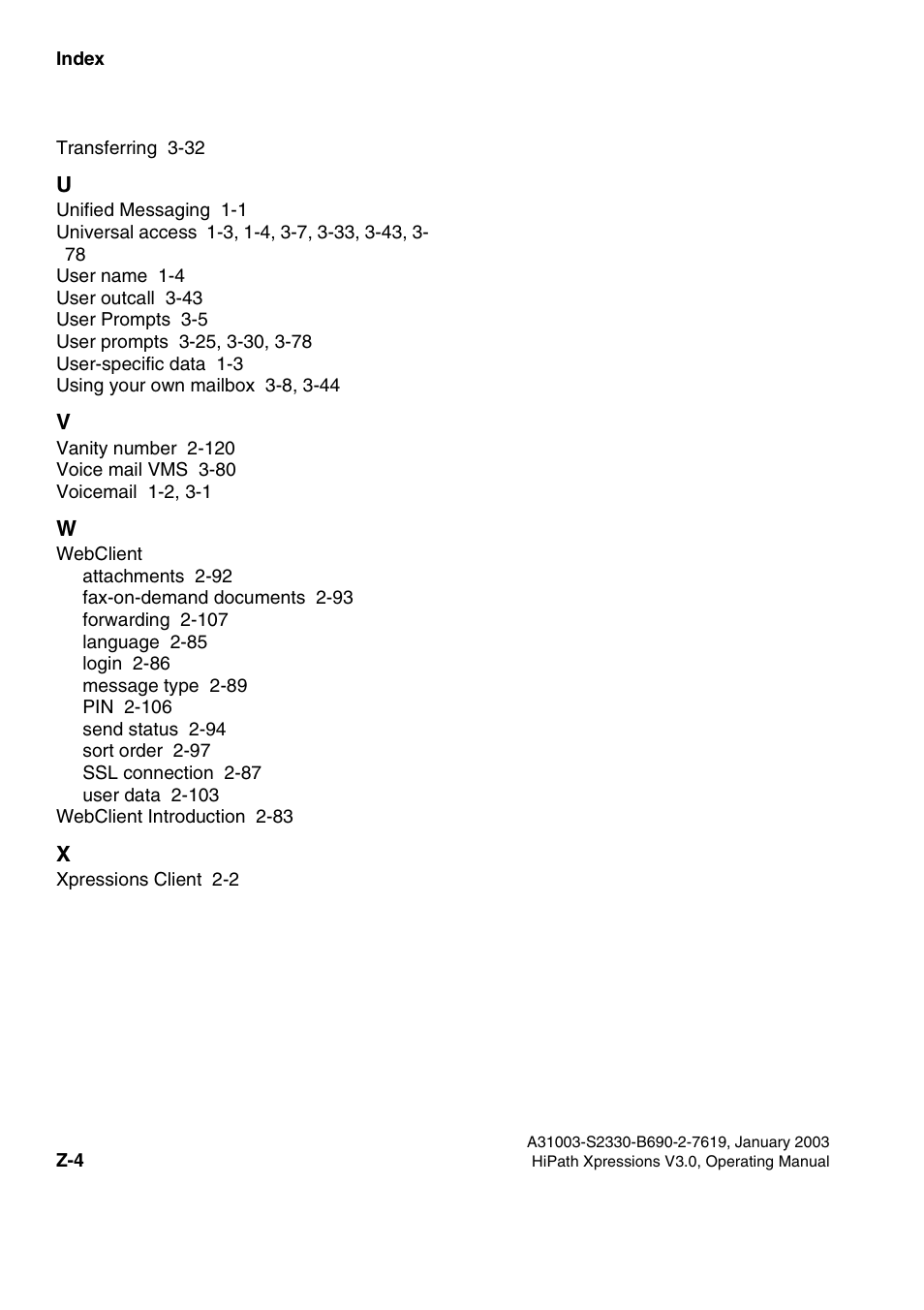 Siemens HiPath Xpressions Unified Messaging User Manual | Page 276 / 278