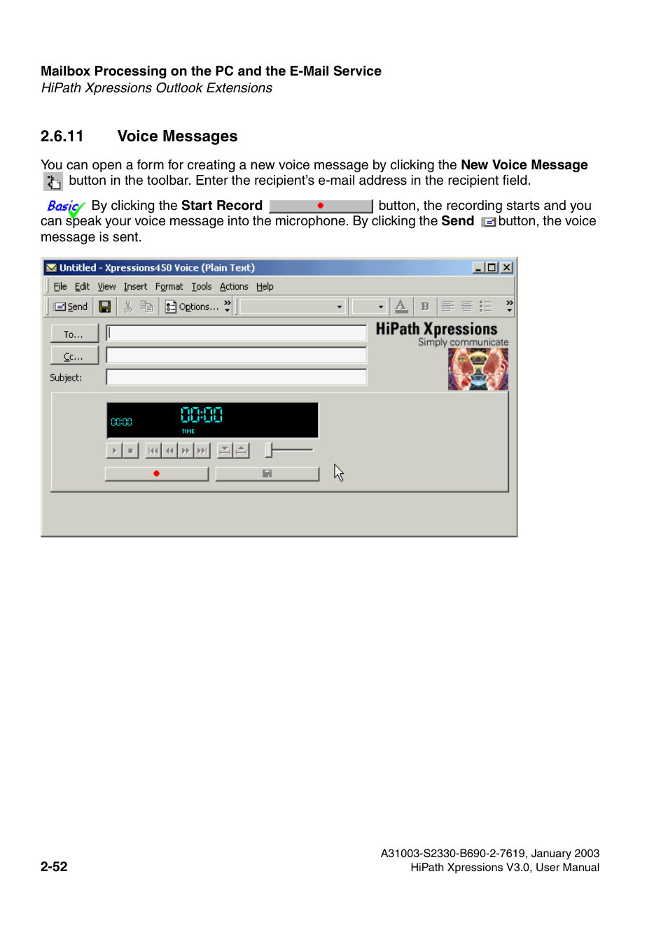 11 voice messages, 11 voice messages -52 | Siemens HiPath Xpressions Unified Messaging User Manual | Page 68 / 278