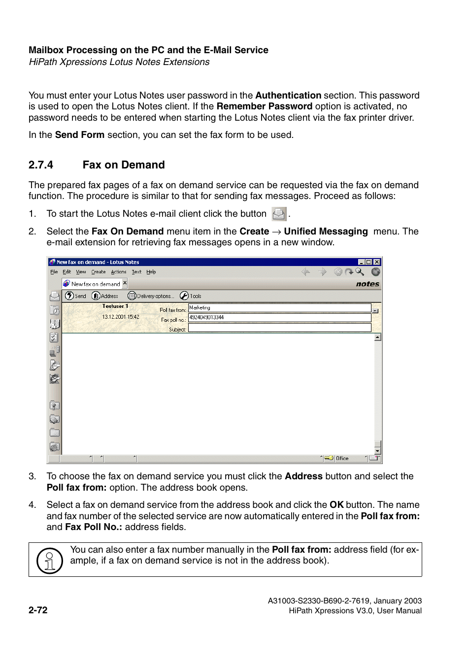 4 fax on demand, 4 fax on demand -72 | Siemens HiPath Xpressions Unified Messaging User Manual | Page 88 / 278