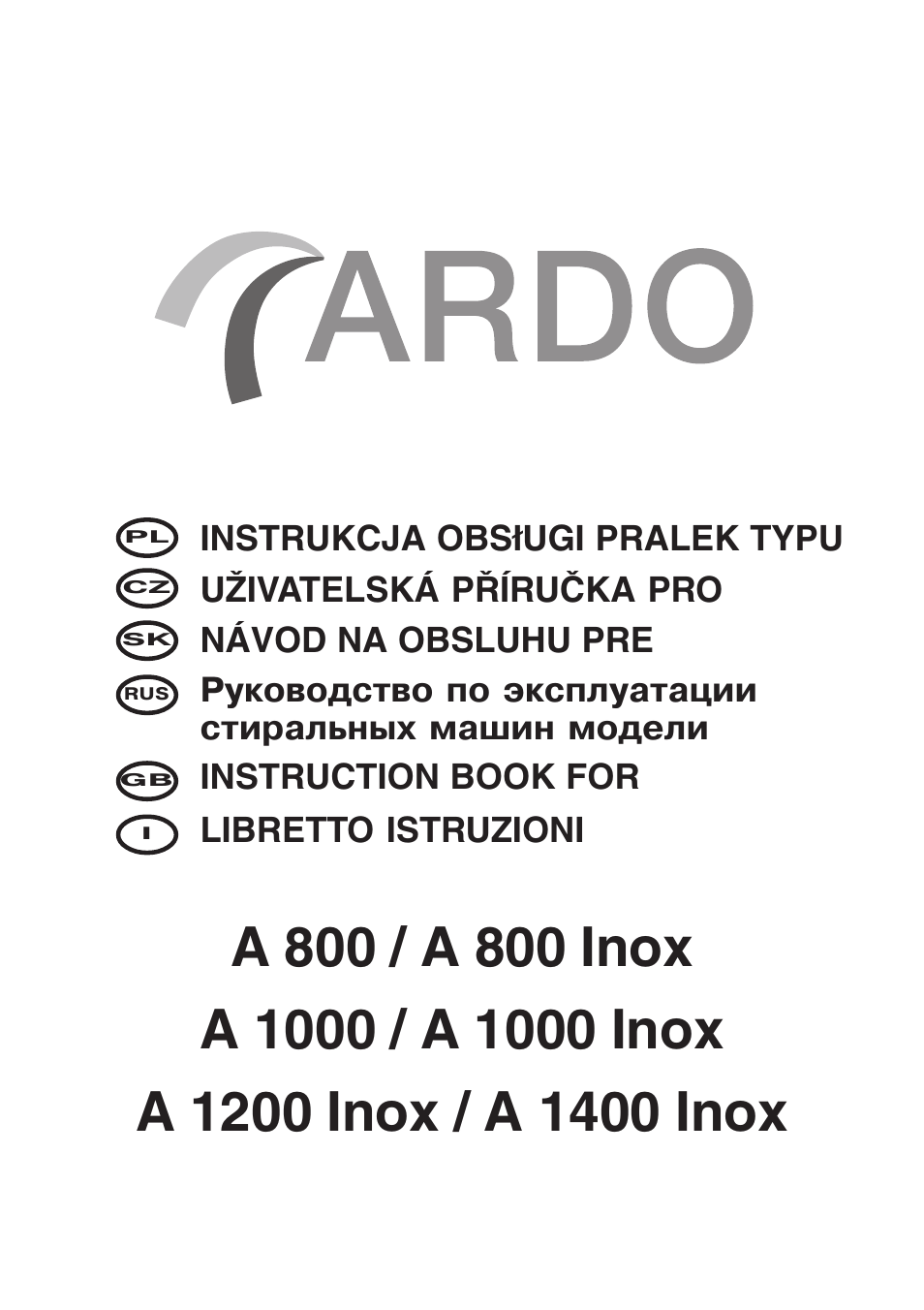 Ardo A1000X User Manual | 88 pages
