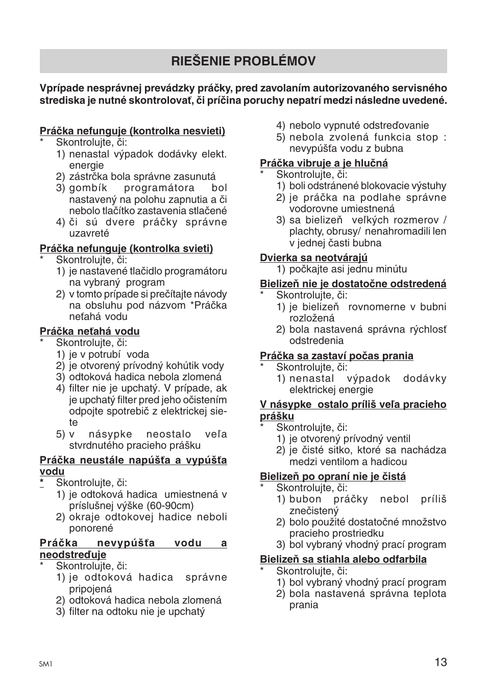 Riešenie problémov | Ardo A1000X User Manual | Page 43 / 88