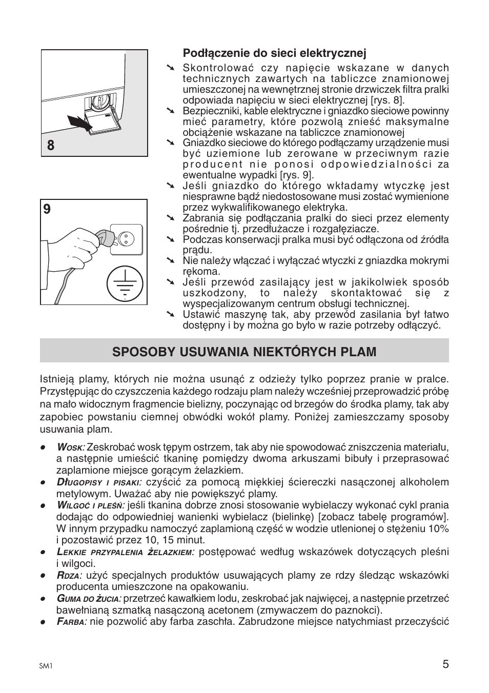 Sposoby usuwania niektórych plam | Ardo A1000X User Manual | Page 7 / 88