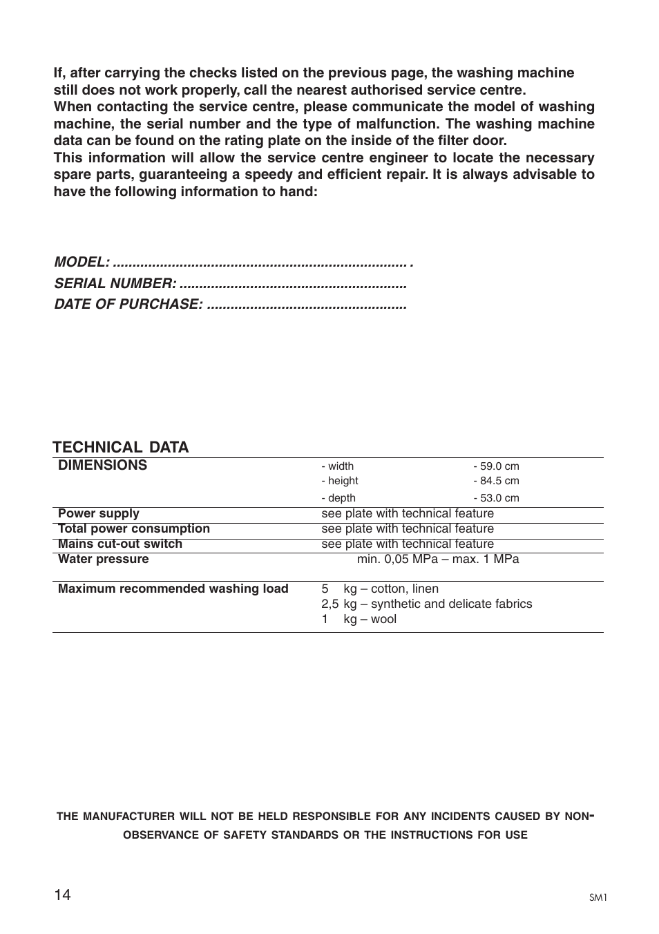 Technical data | Ardo A1000X User Manual | Page 72 / 88
