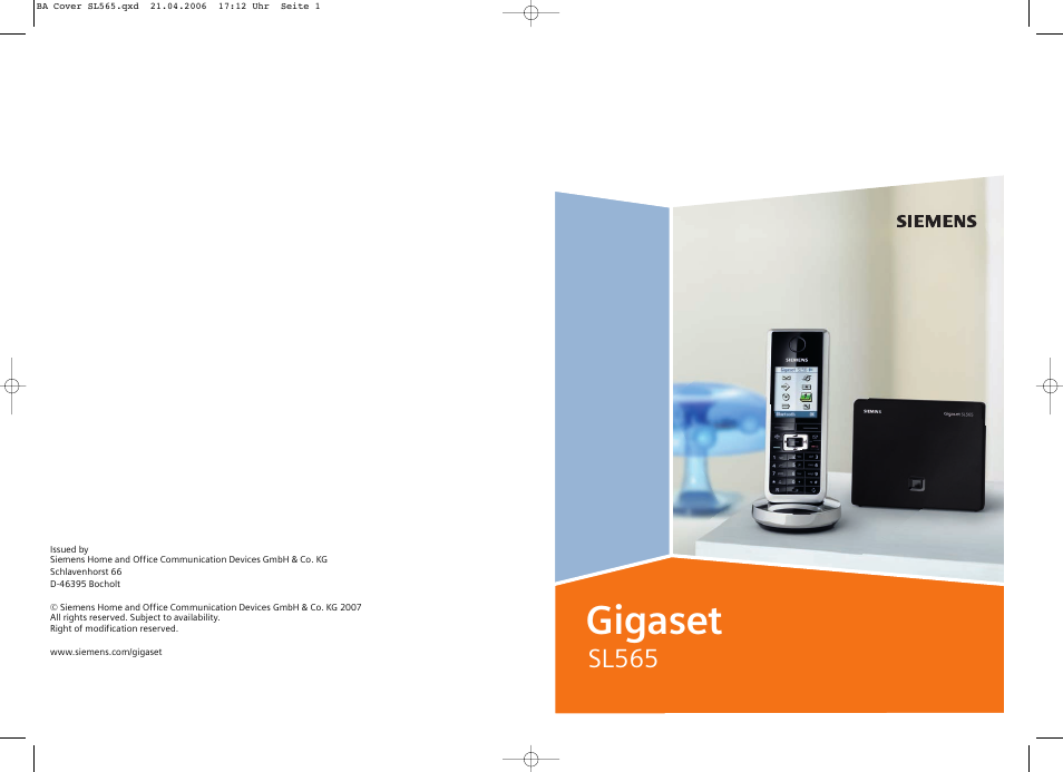 Siemens Gigaset SL565 User Manual | 72 pages