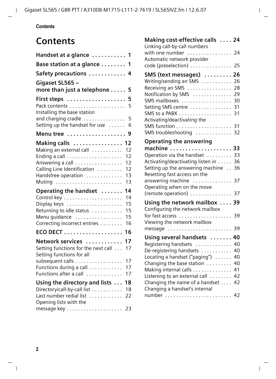 Siemens Gigaset SL565 User Manual | Page 3 / 72