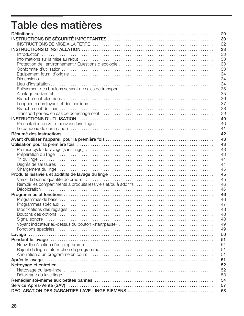 Siemens WFXD5200UC User Manual | Page 29 / 89