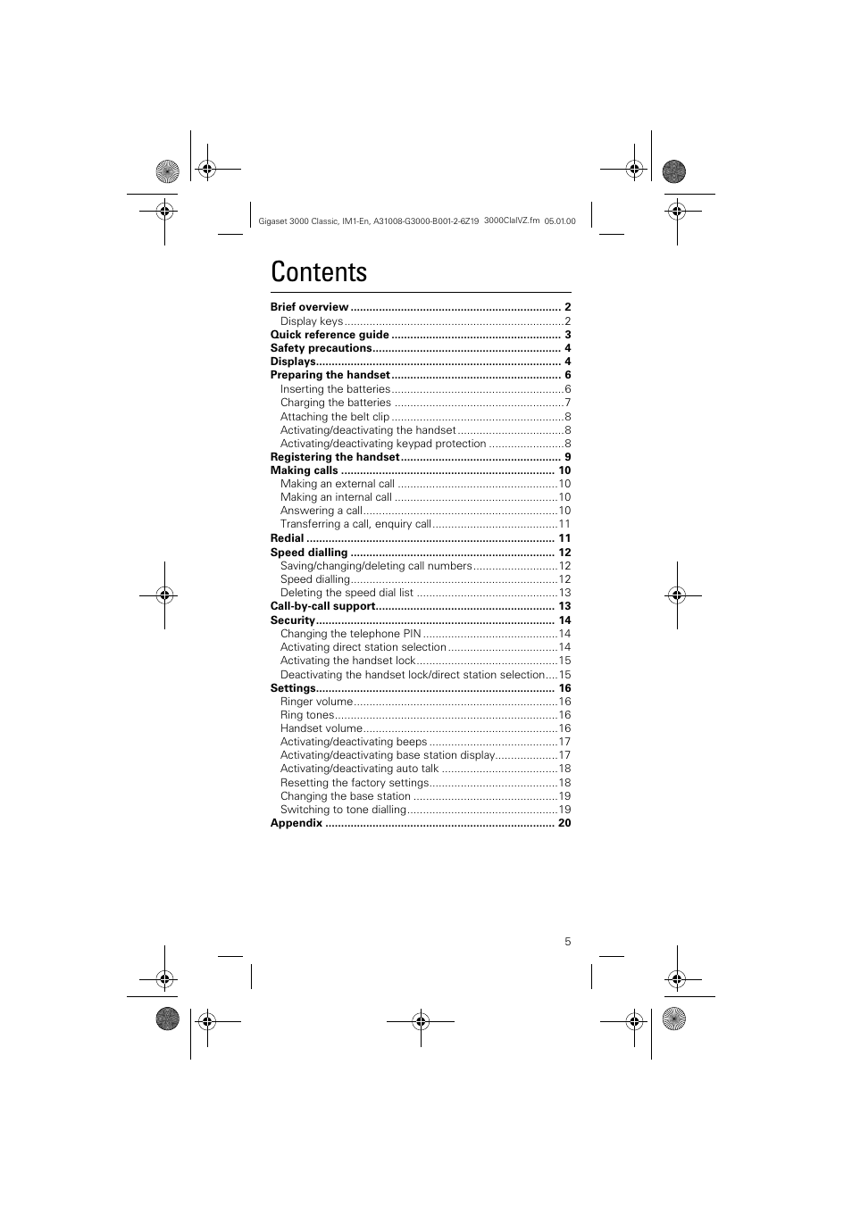 Siemens Gigaset 3000 Classic User Manual | Page 5 / 20