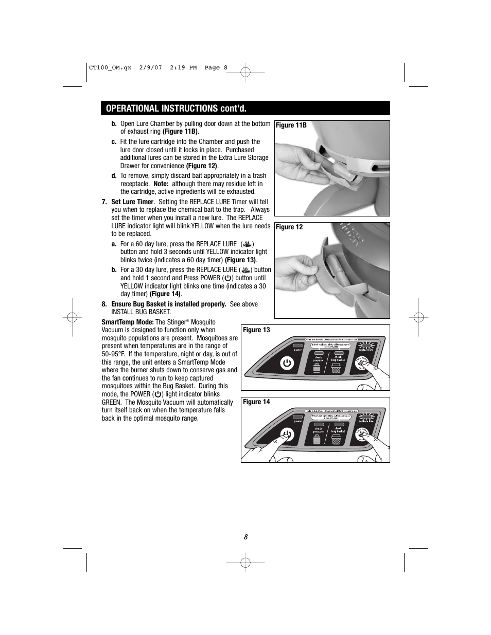 Operational instructions cont’d | Stinger CT100 User Manual | Page 8 / 13