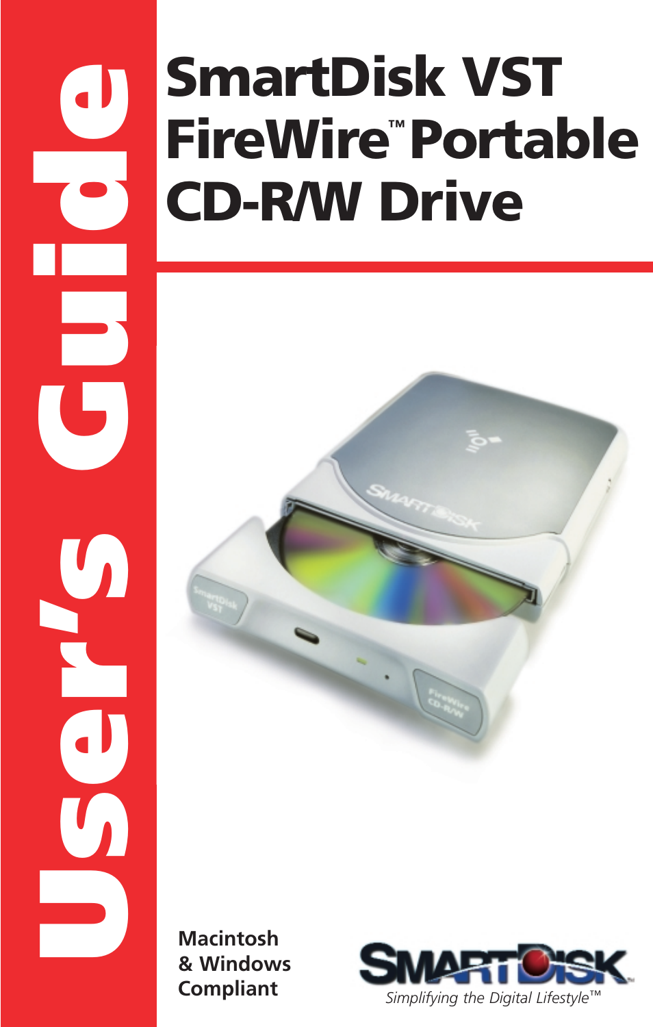 SmartDisk VST FireWireTM Portable CD-R/W Drive User Manual | 16 pages