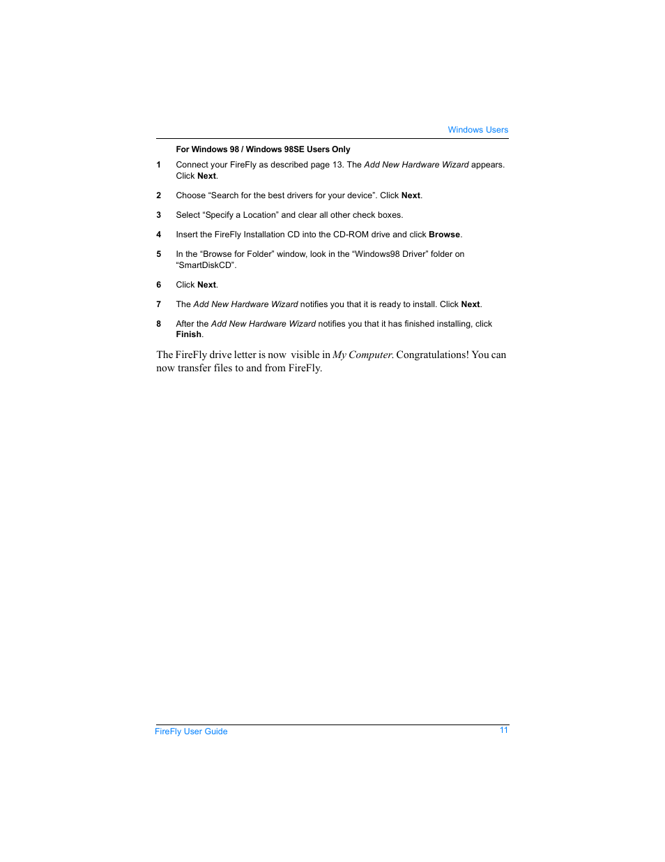 SmartDisk FireFly USBFF05P User Manual | Page 11 / 23