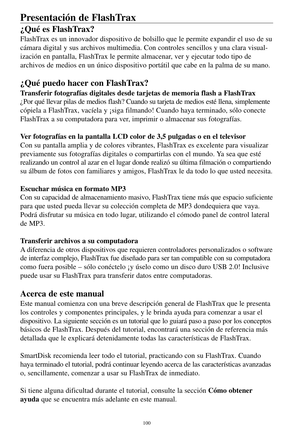 Presentación de flashtrax | SmartDisk MP3 User Manual | Page 103 / 156
