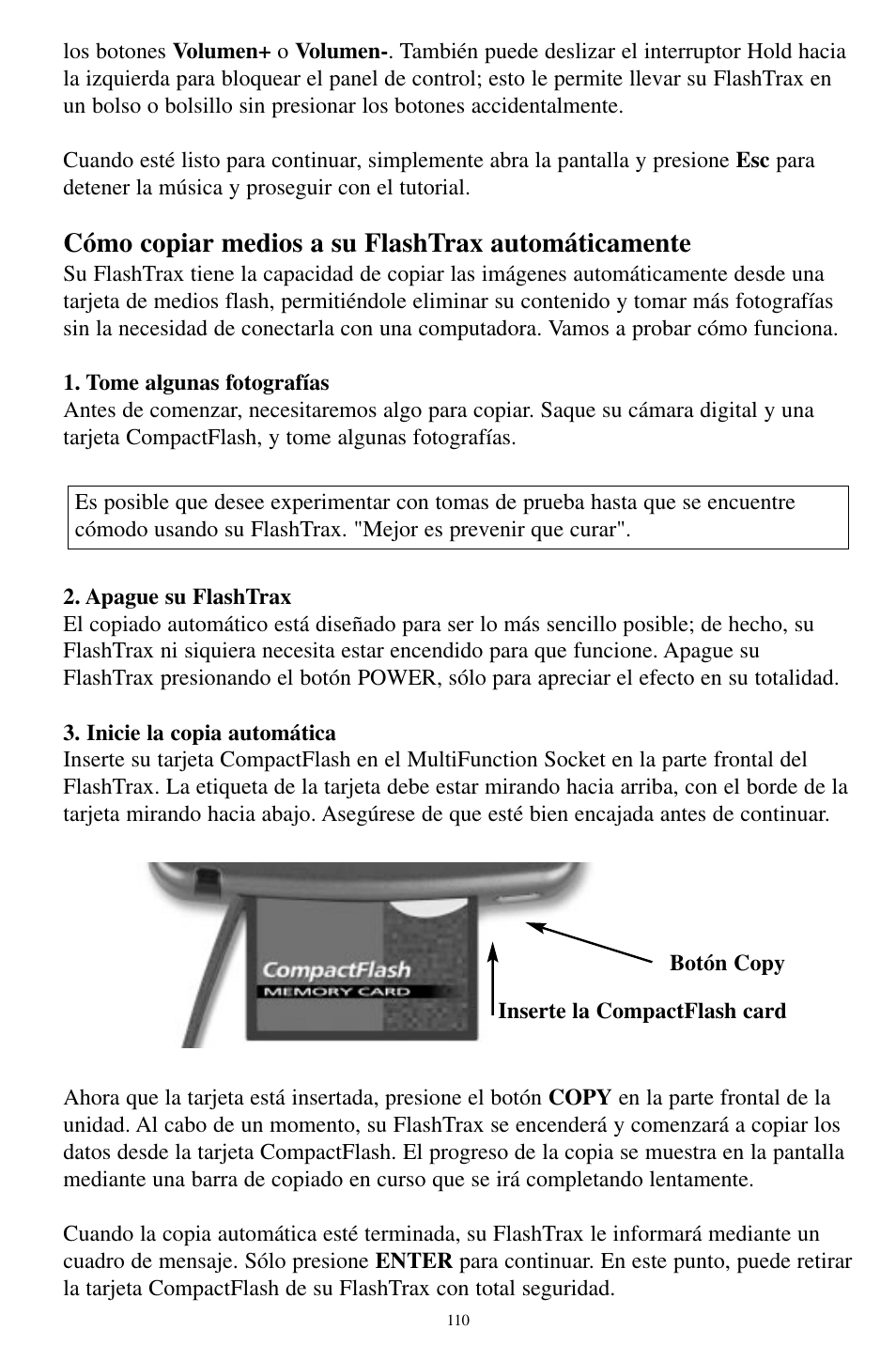 Cómo copiar medios a su flashtrax automáticamente | SmartDisk MP3 User Manual | Page 113 / 156