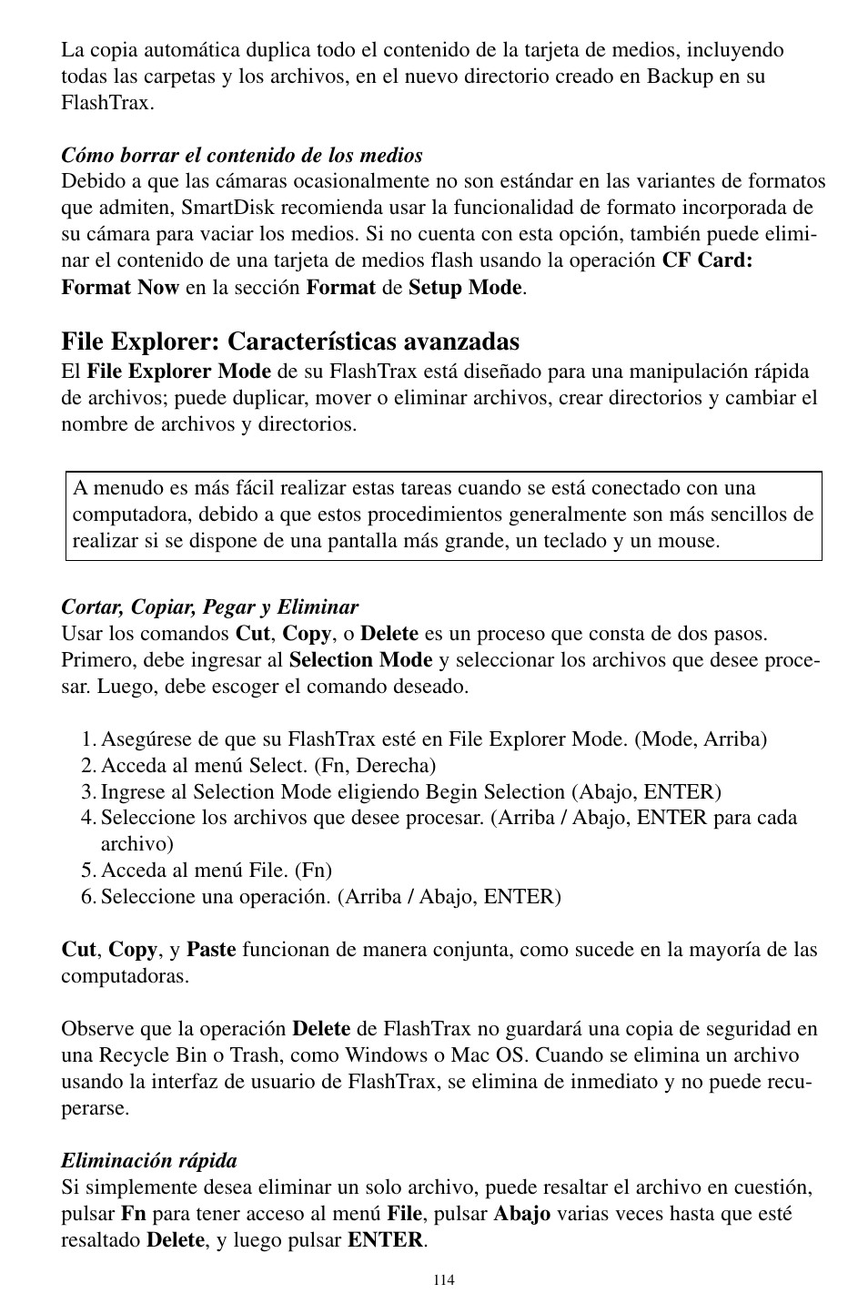 File explorer: características avanzadas | SmartDisk MP3 User Manual | Page 117 / 156