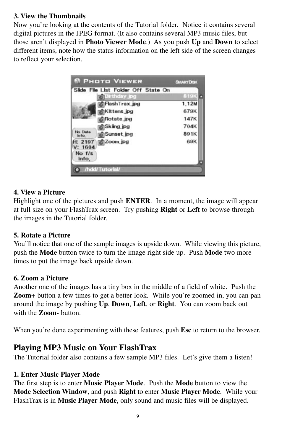 Playing mp3 music on your flashtrax | SmartDisk MP3 User Manual | Page 12 / 156