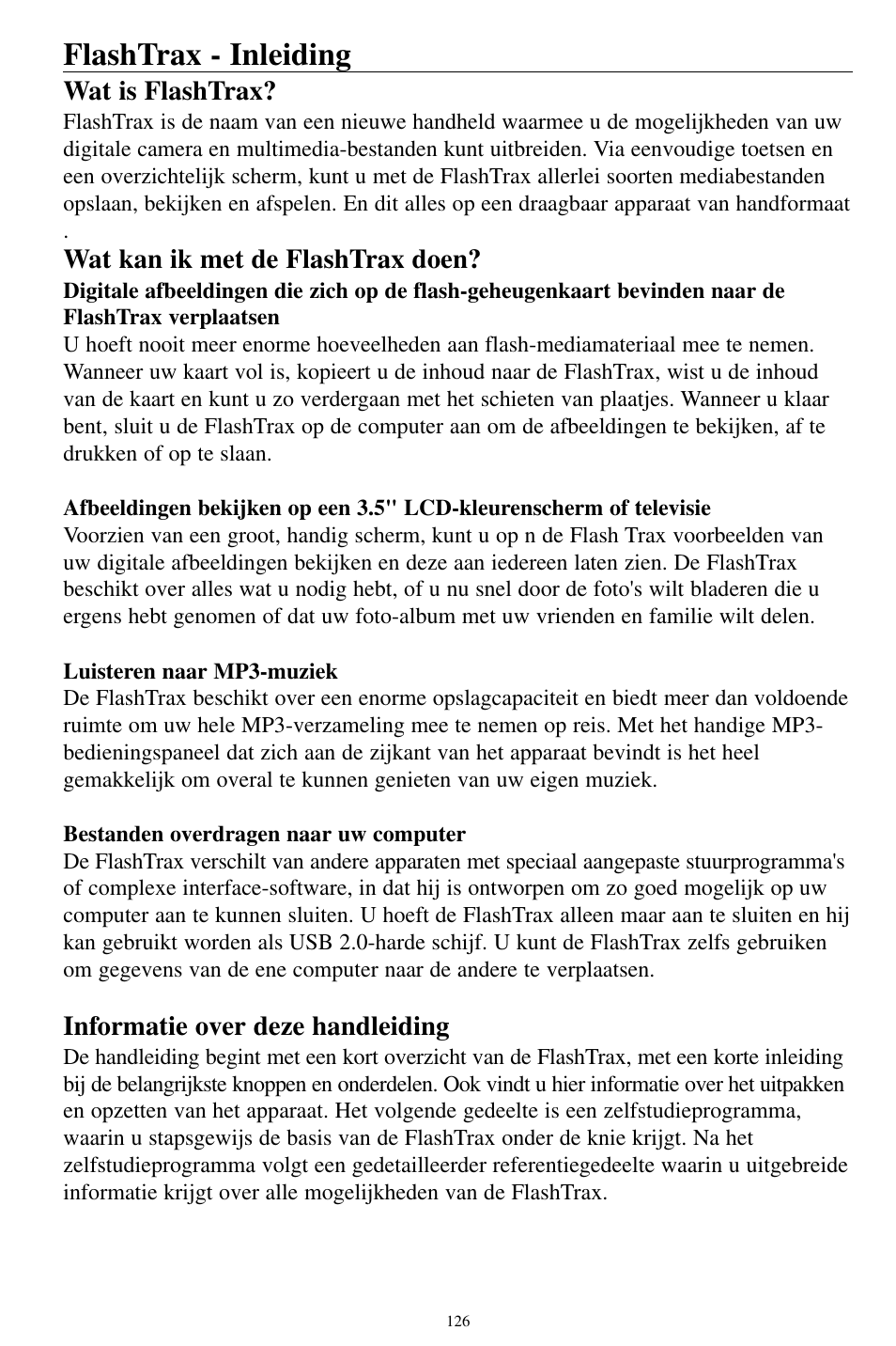 Flashtrax - inleiding | SmartDisk MP3 User Manual | Page 129 / 156