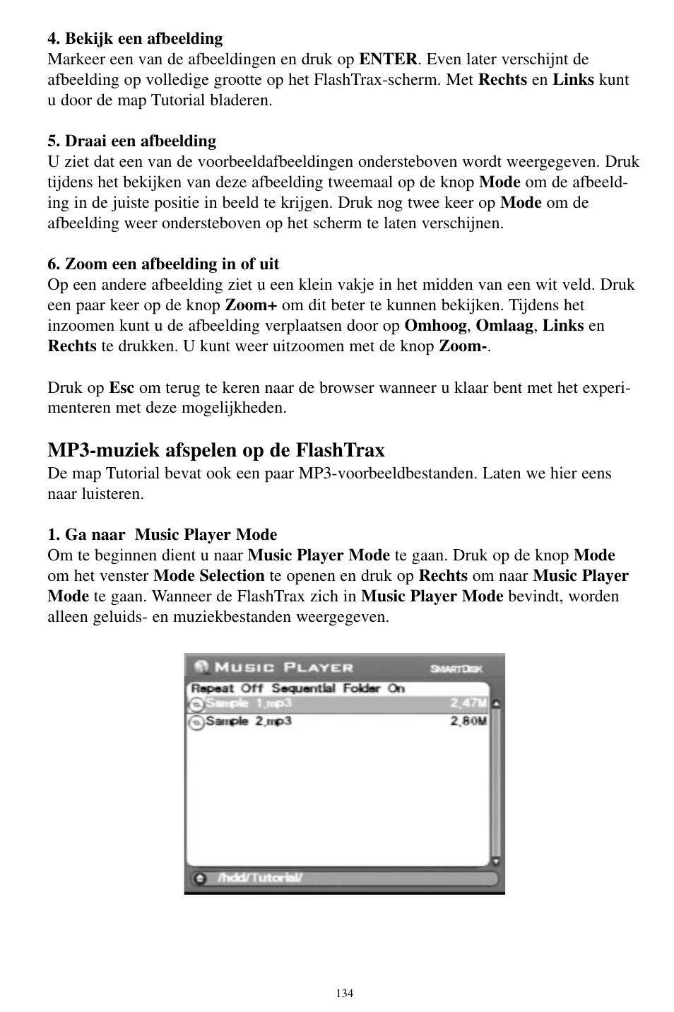 Mp3-muziek afspelen op de flashtrax | SmartDisk MP3 User Manual | Page 137 / 156