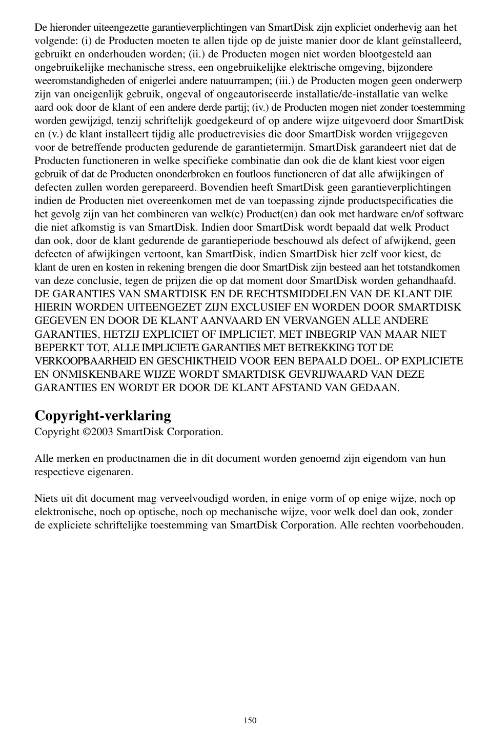 Copyright-verklaring | SmartDisk MP3 User Manual | Page 153 / 156