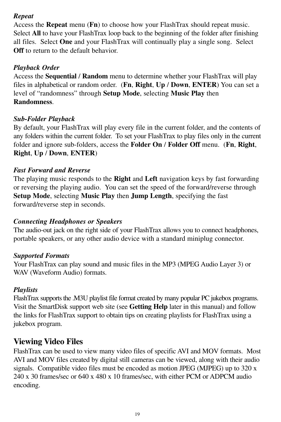 Viewing video files | SmartDisk MP3 User Manual | Page 22 / 156