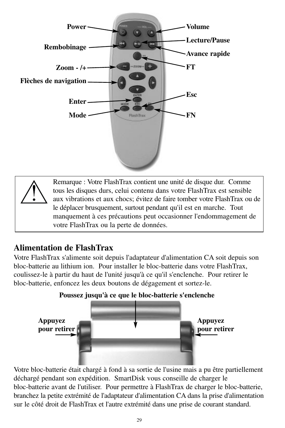 Alimentation de flashtrax | SmartDisk MP3 User Manual | Page 32 / 156