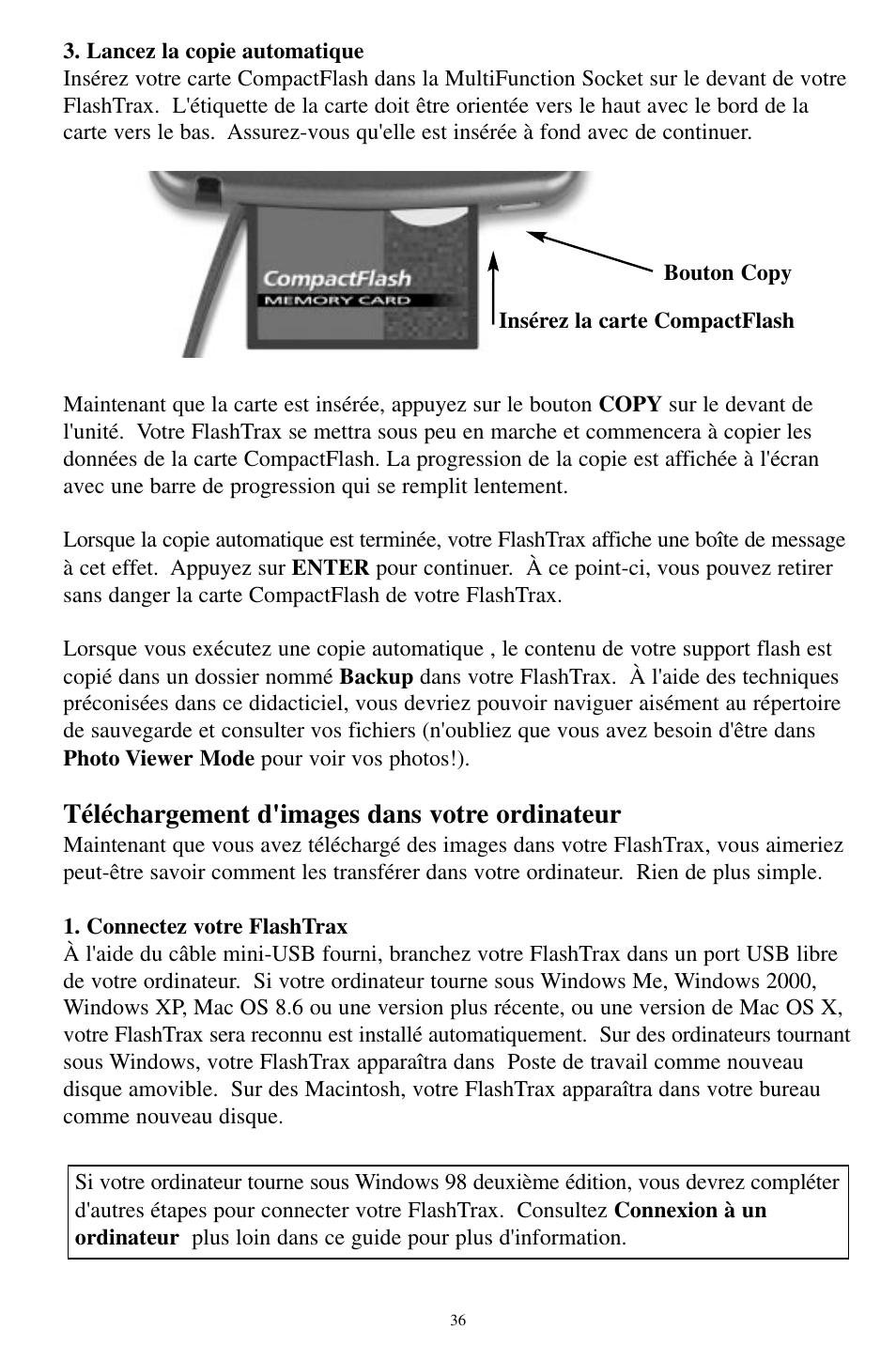 Téléchargement d'images dans votre ordinateur | SmartDisk MP3 User Manual | Page 39 / 156