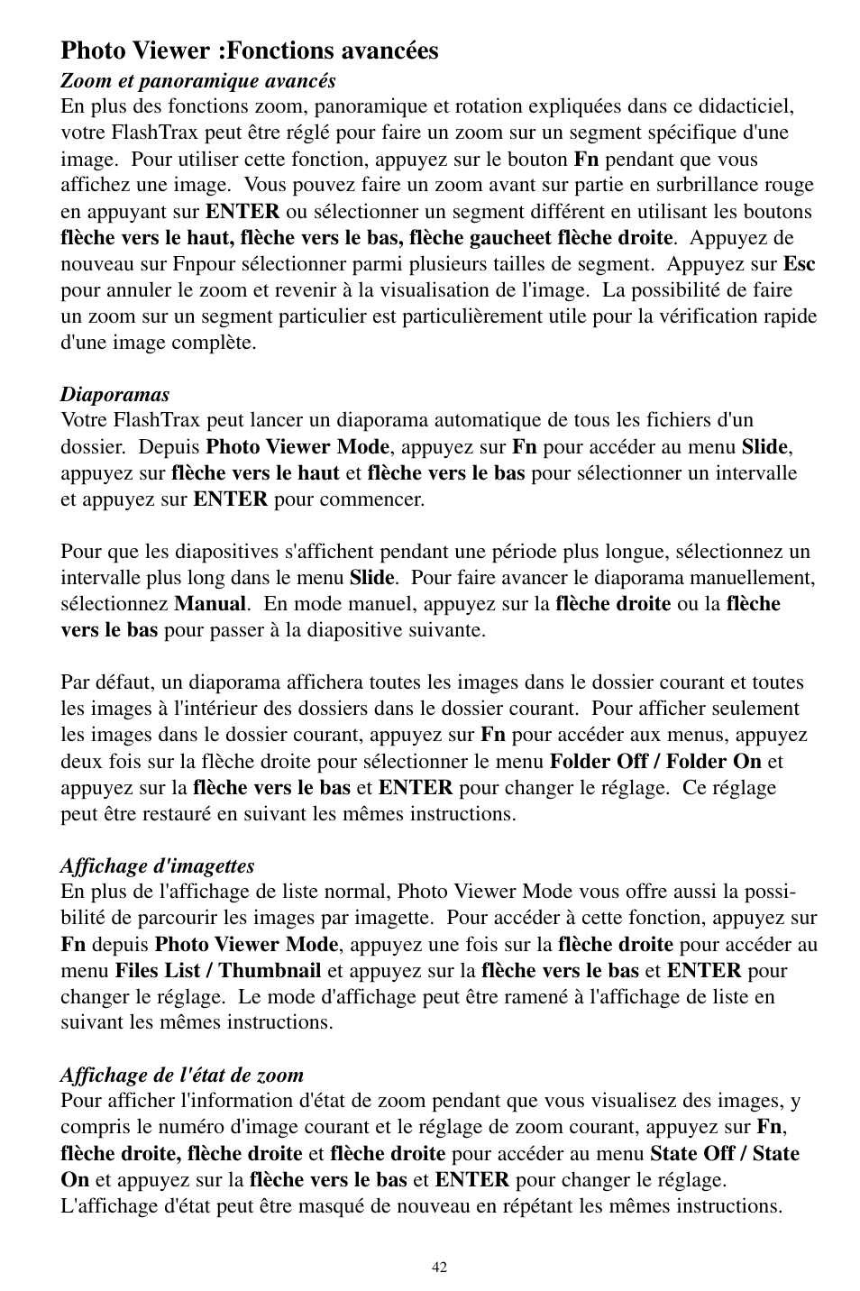 Photo viewer :fonctions avancées | SmartDisk MP3 User Manual | Page 45 / 156