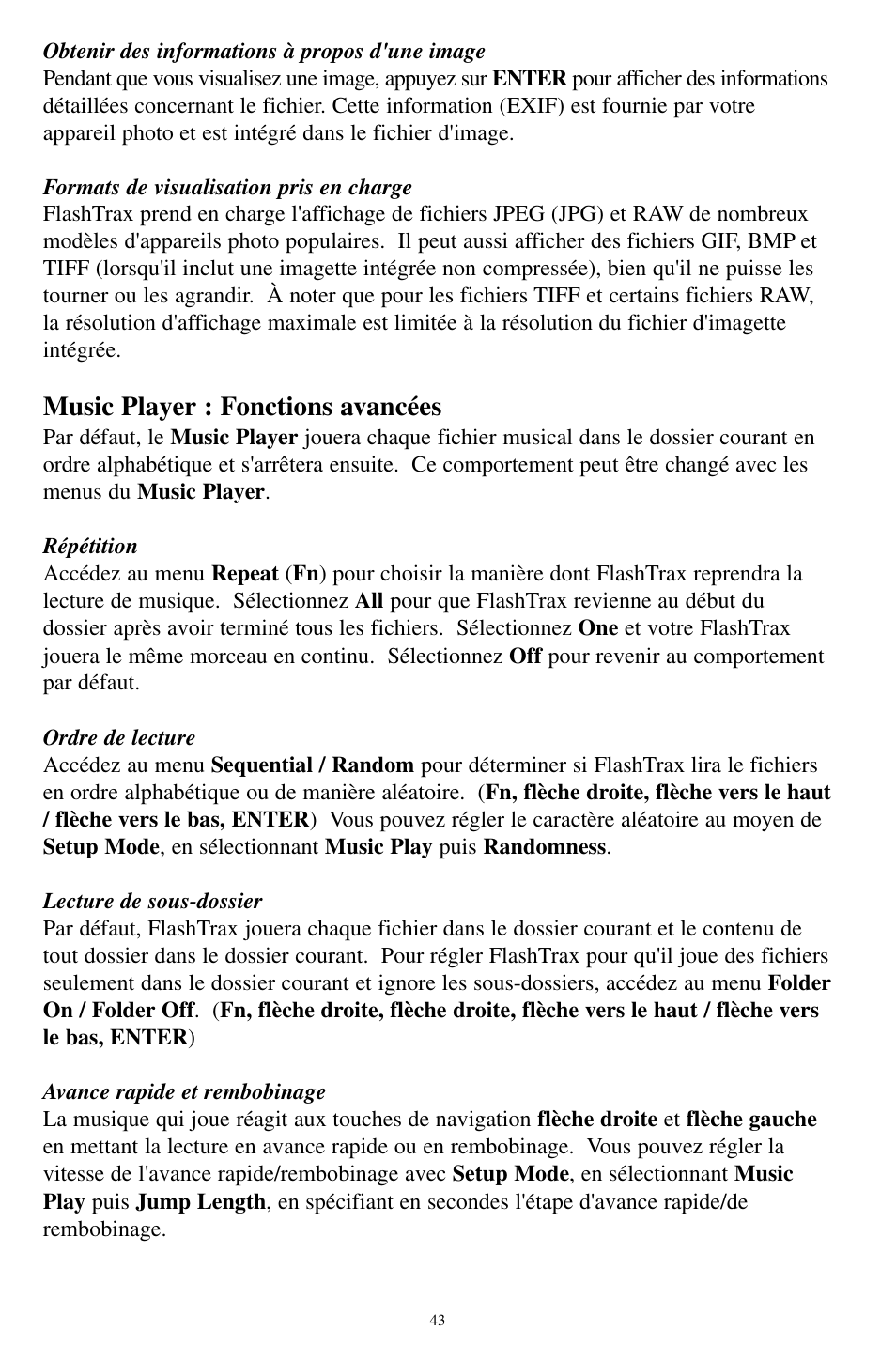 Music player : fonctions avancées | SmartDisk MP3 User Manual | Page 46 / 156